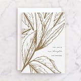 "Gilded Thoughts" - Single Greeting Cards in Snow by Oma N. Ramkhelawan - Front
