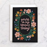 "sympathy flowers" - Single Greeting Cards in Midnight by Jen Owens - Front