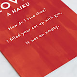 "Love Haiku" - Single Greeting Cards in Scarlet by Jackie Crawford - Close-Up