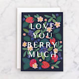 "Berry Berry Much" - Single Greeting Cards in Berry by Paper Raven Co. - Front