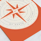 "North" - Single Greeting Cards in Tangerine by Gwen Bedat - Close-Up
