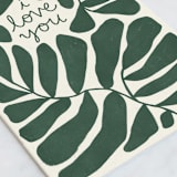 "Love Leaves" - Single Greeting Cards in Evergreen by Kelly Watkins - Close-Up