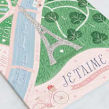 "Paris love map" - Single Greeting Cards in Seafoam by Sabrin Deirani - Close-Up