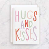 "All the hugs and kisses" - Single Greeting Cards in Pearl by Pixel and Hank - Front