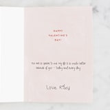 "All the hugs and kisses" - Single Greeting Cards in Pearl by Pixel and Hank - Customizable Interior Example