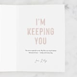 "I'm Keeping You" - Single Greeting Cards in Charcoal by Jessie Steury - Customizable Interior Example