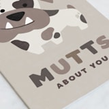 "Mutts About You" - Single Greeting Cards in Ash by Jessie Steury - Close-Up