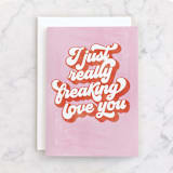 "Freaking Love" - Single Greeting Cards in Cotton Candy by Pixel and Hank - Front