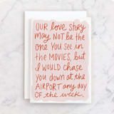 "Real Love Story" - Single Greeting Cards in Blush by Inkblot Design - Front