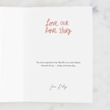 "Real Love Story" - Single Greeting Cards in Blush by Inkblot Design - Customizable Interior Example