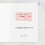 "mark :)" - Single Greeting Cards in Ruby by chocomocacino - Customizable Interior Example