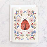 "Love Bug" - Single Greeting Cards in Saffron by Sarah Knight - Front