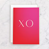 "radiant xo" - Single Greeting Cards in Crimson by Rebecca Durflinger - Front