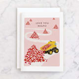 "Love You Heaps" - Single Greeting Cards in Heart by Holly Rose - Front