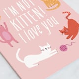 "kitten love" - Single Greeting Cards in Candy by Karidy Walker - Close-Up