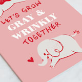"Gray & Wrinkly" - Single Greeting Cards in Blush by Vivian Yiwing - Close-Up