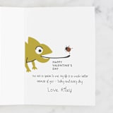 "Chameleon" - Single Greeting Cards in Truffle by Teju Reval - Customizable Interior Example
