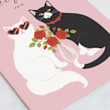"Purr-fect Pair" - Single Greeting Cards in Rose Quartz by Jamie Alexander - Close-Up