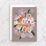 "Love you flowers" - Single Greeting Cards in Bouquet by Cass Loh - Front