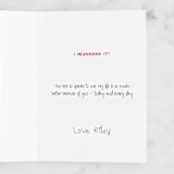 "Like you a lotsss" - Single Greeting Cards in Carnation by Pati Cascino - Customizable Interior Example
