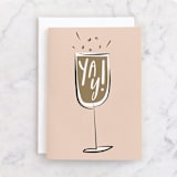"Prosecco" - Single Greeting Cards in Blush by Chryssi Tsoupanarias - Front