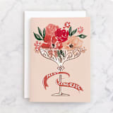 "champagne bouquet" - Single Greeting Cards in Rose by Rebecca Durflinger - Front