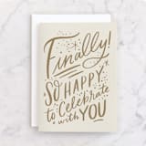 "finally!" - Single Greeting Cards in Cream by Alethea and Ruth - Front
