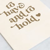 "To Have and To Hold" - Single Greeting Cards in Cream by Jennifer A. Smith - Close-Up