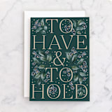 "To Have and Hold" - Single Greeting Cards in Evergreen by Jackie Crawford - Front
