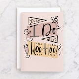 "Woo-hoo!" - Single Greeting Cards in Blush by Catherine Culvenor - Front