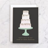"Can't Wait For Cake" - Single Greeting Cards in Slate by Ashlee Townsend - Front