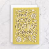 "Adventure" - Single Greeting Cards in Lemondrop by Jen Owens - Front
