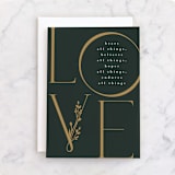"Love- Corinthians" - Single Greeting Cards in Forest by Ana de Sousa - Front