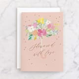 "Showered with Love" - Single Greeting Cards in Blush by Creo Study - Front