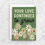 "Love Grows" - Single Greeting Cards in Leaf by Morgan Kendall - Front