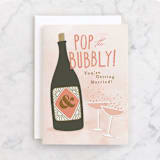 "Pop The Bubbly" - Single Greeting Cards in Champagne by Karidy Walker - Front