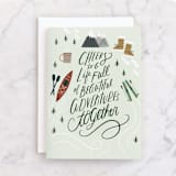 "Adventures" - Single Greeting Cards in Spearmint by Hannah Williams - Front