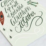 "Adventures" - Single Greeting Cards in Spearmint by Hannah Williams - Close-Up