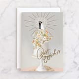 "Best Wishes Wedding Cake" - Single Greeting Cards in Mist by Marabou Design - Front