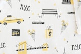 "New York" - Personalizable Children's Apron in Taxi Yellow by Kristie Kern - Fabric Detail