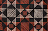 "Sketched Quilt" - Personalizable Children's Apron in Rust by Alethea and Ruth - Fabric Detail