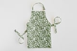 "A Baker's Holiday" - Personalizable Children's Apron in Sage by Jaclyn Ruble - Apron without personalization