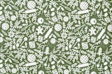 "A Baker's Holiday" - Personalizable Children's Apron in Sage by Jaclyn Ruble - Fabric Detail
