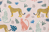 "Cheetah Tropical" - Personalizable Children's Apron in Blush by iamtanya - Fabric Detail