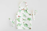 "Darling Dinos" - Personalizable Children's Apron in Mint by Jessie Steury - Personalizable Apron