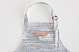 "Dashed Stripes" - Personalizable Children's Apron in Denim by Alethea and Ruth - Tag in Bodoni Regular