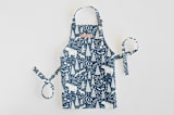 "Winter Woodland" - Personalizable Children's Apron in Navy by Kristen Knechtel - Personalizable Apron