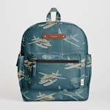 "Up in the Sky" - Small Backpack in Pewter by Jennifer Holbrook - Front with Optional Personalization