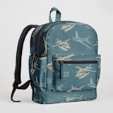 "Up in the Sky" - Small Backpack in Pewter by Jennifer Holbrook - Side and Exterior Pockets