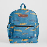 "Race Car" - Small Backpack in Slate by Ashley Presutti Beasley - Front with Optional Personalization